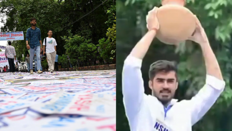 ABVP’s Paper Pamphlet Campaign Draws Criticism for Waste, While NSUI Focuses on Sustainable Water Supply Solutions