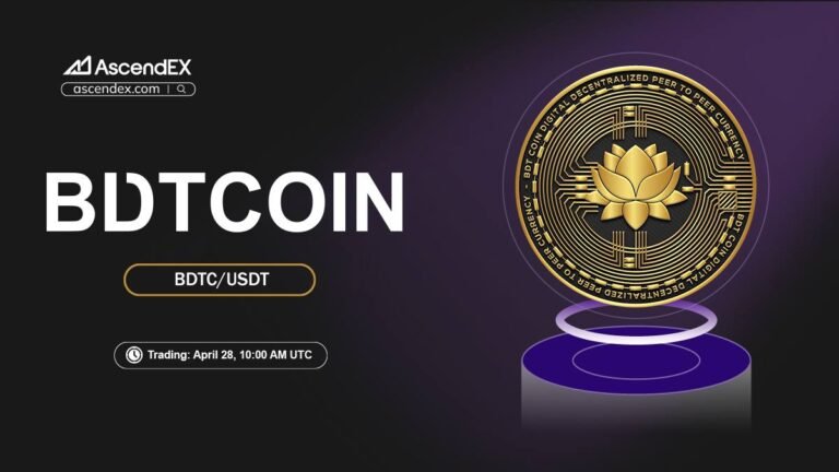 BDTCOIN (BDTC) Is Listed On AscendEX! Trade Now!
